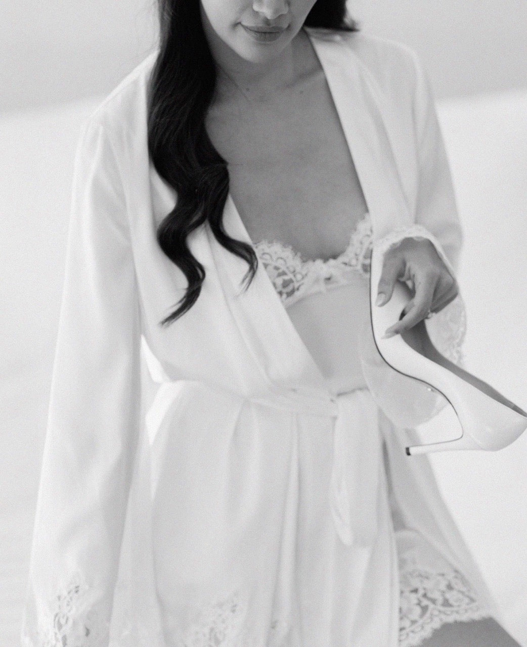 GEORGINA SATIN AND LACE ROBE
