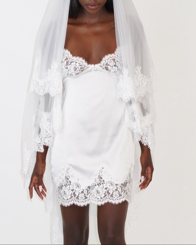 MANDY SATIN AND LACE SLIP