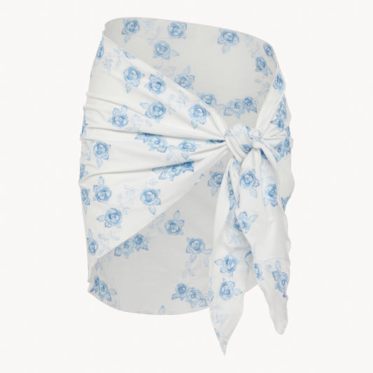 Elizabeth embroidered bridal mini sarong wrap – eco-sustainable swimwear cover-up