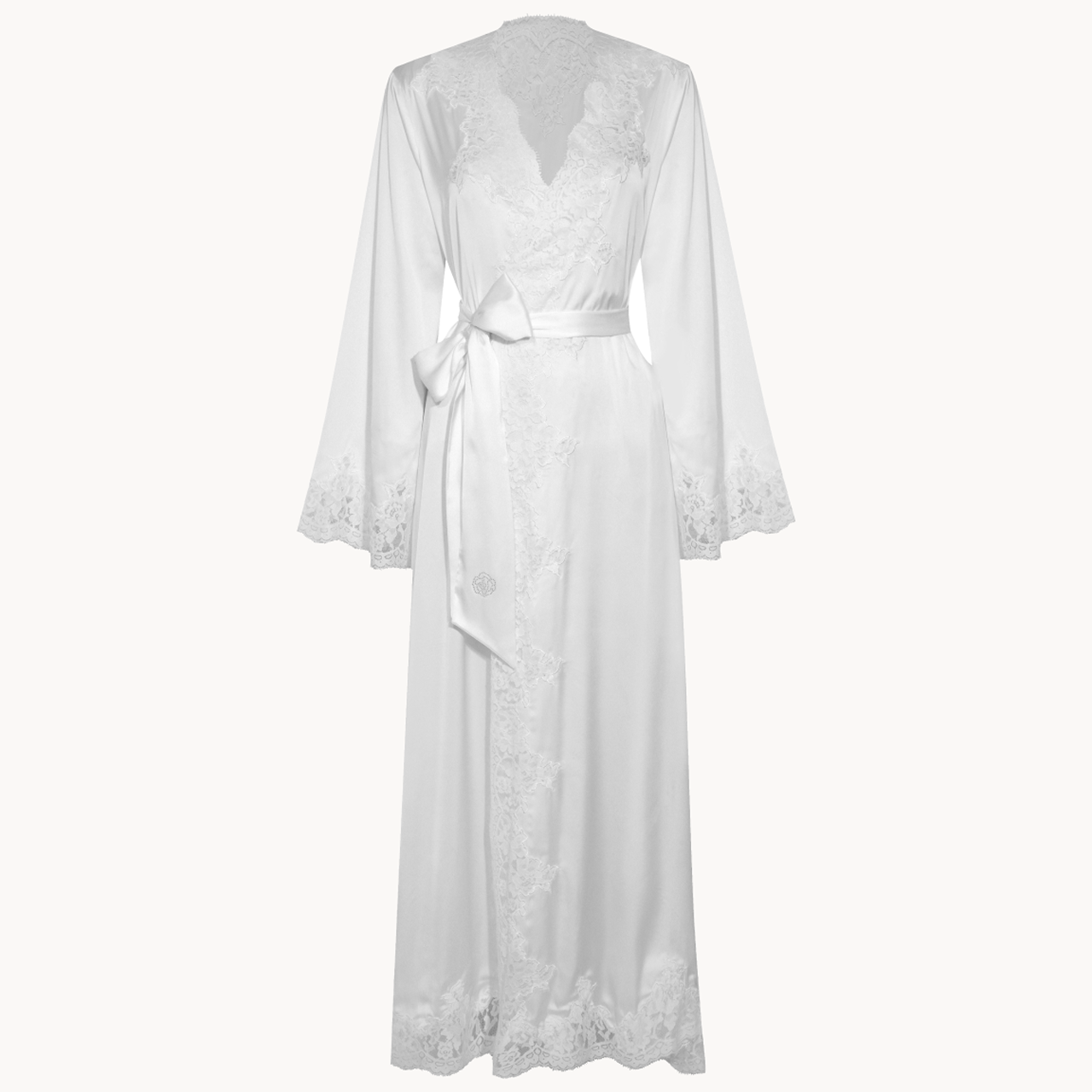 luxury bridal robe with elegant satin fabric for wedding morning and bridal photos